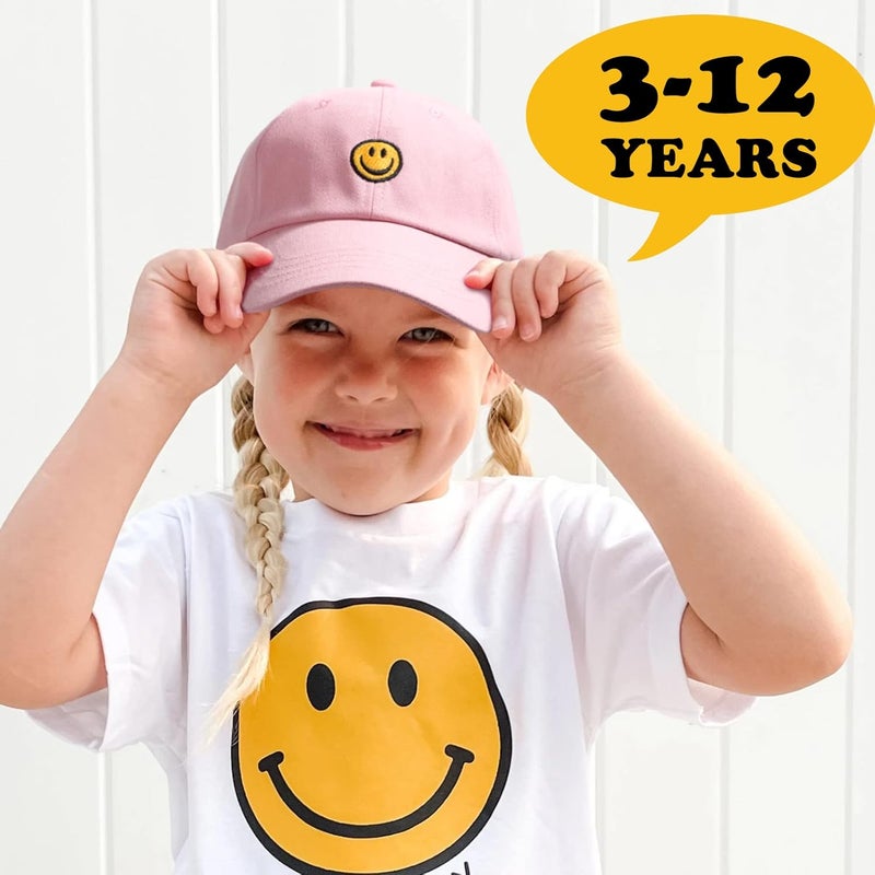 SONMONY Store Smile Face Toddler Baseball Cap Boy Baseball Hats Kids Washed Funny Hats Adjustable Cute Caps for 3-12 Years… - Image 2